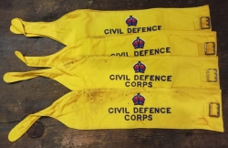 BRITSKÁ ANGLICKÁ RUKÁVOVÁ PÁSKA CIVIL DEFENCE CORPS 1947 STEJNÁ JAKO DRUHOVÁLEČNÁ 