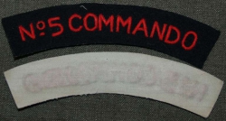 SHOULDER TITLE No 5 COMMANDO OBLOUČEK REPRO BAVLNA 