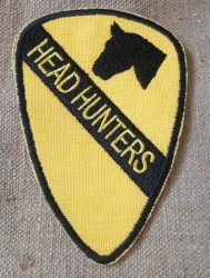 US NÁŠIVKA 1ST CAVALRY HEAD HUNTERS VIETNAM REPRO  